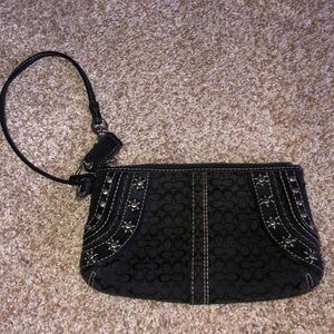 Coach black wristlet